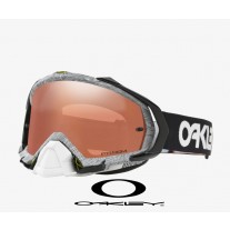 Oakley Mayhem Goggles with Prizm Mx Black Iridium Lenses and Factory Pilot Thumbprint Black White Strap