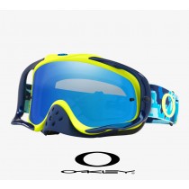 Oakley Crowbar MX Goggles with Black Ice Iridium Lenses and Thermo Camo Blue Yellow Strap
