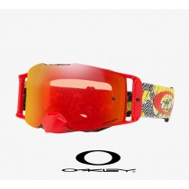 Oakley Front Line MX Goggles with Prizm Mx Torch Iridium Lenses and Dazzle Dyno Red Yellow Strap