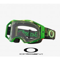 Oakley Airbrake Goggles with Prizm Mx Low Light Lenses and Troy Lee Designs Dazzle Green Strap