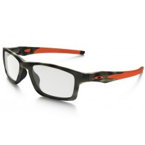 Oakley Crosslink (TruBridge) eyewear Matte Green Tortoise frame / clear lens