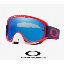Oakley O-Frame MX Goggles with Black Ice Iridium Lenses and Red Navy Strap
