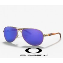 Oakley Feedback sunglasses Violet Iridium Polarized Lenses / Polished Gold Frame