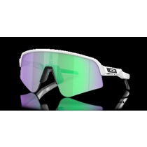 Oakley Sutro Lite Sweep sunglasses with Prizm Road Jade Lenses and Matte White Frame
