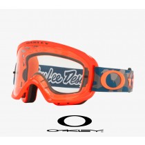 Oakley O-Frame 2.0 Goggles with Clear Lenses and Troy Lee Designs Star Dazzle Orange Grey Strap