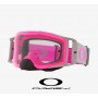 Oakley Front Line MX Goggles with Prizm Mx Low Light Lenses and Tuff Blocks Gunmetal Pink Strap