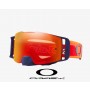 Oakley Front Line MX Goggles with Prizm Mx Torch Iridium Lenses and Troy Lee Designs Confetti Orange Red Strap